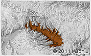 Physical 3D Map of Jainca, lighten, desaturated