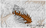 Physical 3D Map of Jainca, lighten