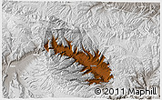 Physical 3D Map of Jainca, lighten, semi-desaturated