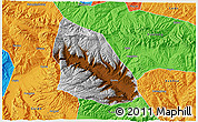 Physical 3D Map of Jainca, political outside