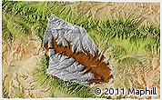 Physical 3D Map of Jainca, satellite outside
