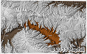 Physical 3D Map of Jainca, semi-desaturated
