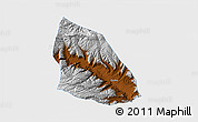 Physical 3D Map of Jainca, single color outside