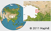 Satellite Location Map of Jainca, highlighted parent region