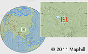 Savanna Style Location Map of Jainca, hill shading