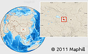 Shaded Relief Location Map of Jainca