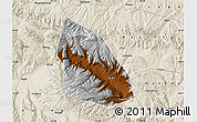 Physical Map of Jainca, shaded relief outside