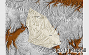 Shaded Relief Map of Jainca, physical outside