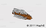 Physical Panoramic Map of Jainca, cropped outside