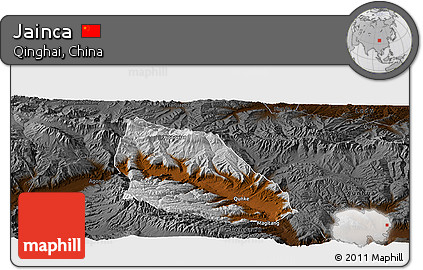 Physical Panoramic Map of Jainca, darken