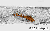 Physical Panoramic Map of Jainca, lighten, desaturated