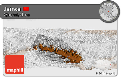 Physical Panoramic Map of Jainca, lighten