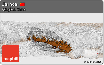 Physical Panoramic Map of Jainca, lighten