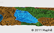 Political Panoramic Map of Jainca, darken