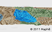 Political Panoramic Map of Jainca, semi-desaturated