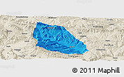 Political Panoramic Map of Jainca, shaded relief outside