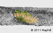 Satellite Panoramic Map of Jainca, desaturated
