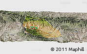 Satellite Panoramic Map of Jainca, semi-desaturated