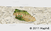 Satellite Panoramic Map of Jainca, shaded relief outside