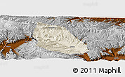 Shaded Relief Panoramic Map of Jainca, physical outside