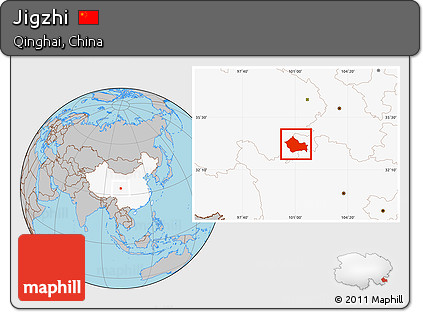 Gray Location Map of Jigzhi, highlighted country