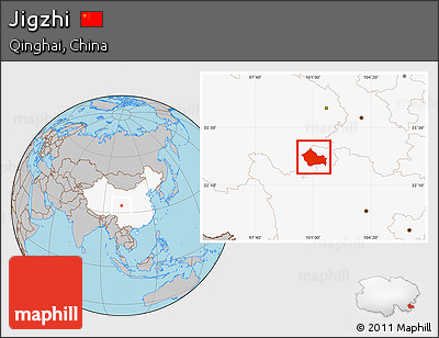 Gray Location Map of Jigzhi, highlighted country