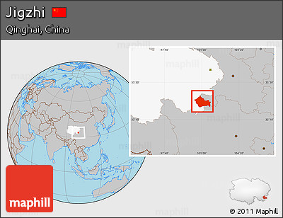 Gray Location Map of Jigzhi, highlighted parent region