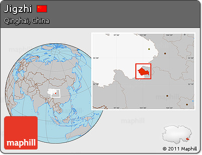 Gray Location Map of Jigzhi, highlighted parent region
