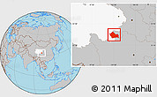 Gray Location Map of Jigzhi, highlighted parent region