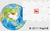 Physical Location Map of Jigzhi, highlighted country