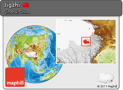 Physical Location Map of Jigzhi, highlighted parent region