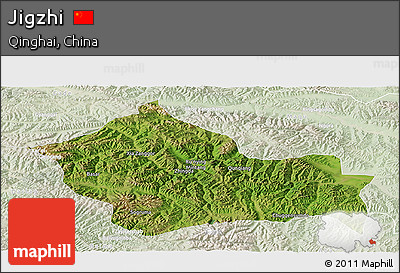 Satellite Panoramic Map of Jigzhi, lighten