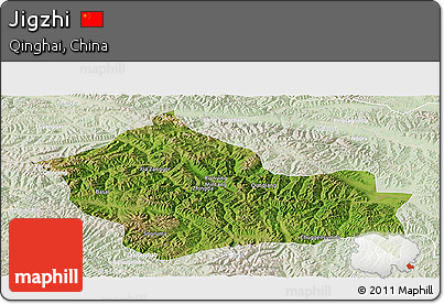 Satellite Panoramic Map of Jigzhi, lighten