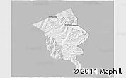 Gray 3D Map of Minhe, single color outside