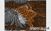 Physical 3D Map of Minhe, darken