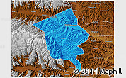 Political 3D Map of Minhe, physical outside