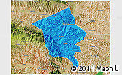 Political 3D Map of Minhe, satellite outside