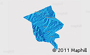 Political 3D Map of Minhe, single color outside