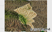 Satellite 3D Map of Minhe, darken