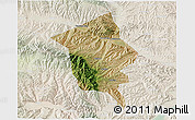 Satellite 3D Map of Minhe, lighten