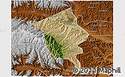 Satellite 3D Map of Minhe, physical outside
