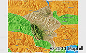Satellite 3D Map of Minhe, political outside