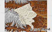 Shaded Relief 3D Map of Minhe, physical outside