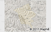 Shaded Relief 3D Map of Minhe, semi-desaturated