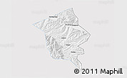 Silver Style 3D Map of Minhe, single color outside