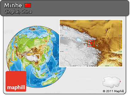 Physical Location Map of Minhe