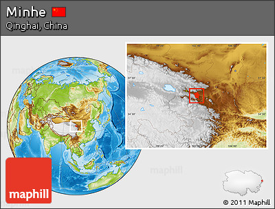 Physical Location Map of Minhe