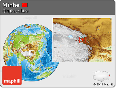 Physical Location Map of Minhe