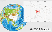 Physical Location Map of Minhe, highlighted country