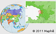 Political Location Map of Minhe, highlighted parent region